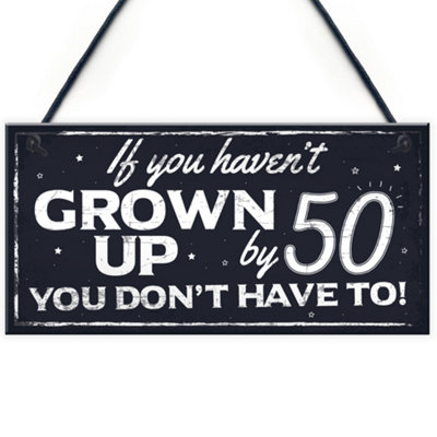 Red Ocean Funny 50Th Birthday Hanging Chic Plaque Sign Novelty Friendship Family Mum Dad Gift For Him Her from B&Q
