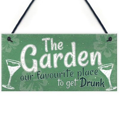 Red Ocean Funny The Garden Sign Hanging Plaque Shed Summerhouse Novelty Friendship Gift Decor from B&Q