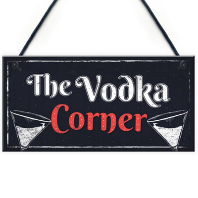 Red Ocean Vodka Corner Garden Shed Sign Kitchen Plaque Funny Home Bar Pub Sign Friend Gifts