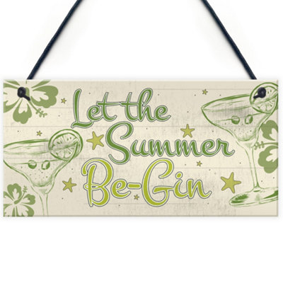 Red Ocean Funny Gin Tonic Sign Shabby Chic Home Bar Kitchen Hanging Plaque Garden Shed Gift from B&Q