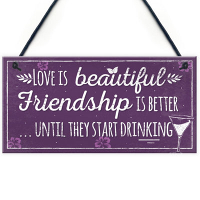 B&Q -  Best Friend Plaque Friendship Sign Thank You Birthday Novelty Gift Keepsake Gift For Friend