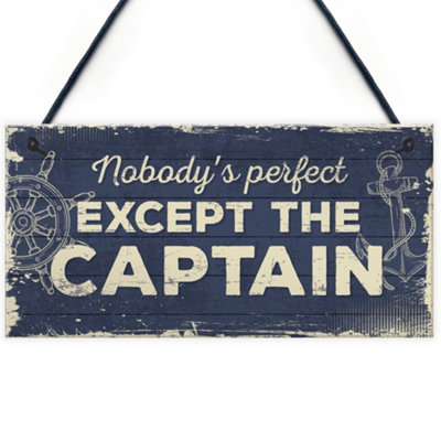 Red Ocean Nautical Sign Captain Bar Pub Bathroom Man Cave Kitchen Plaque Fishing Boat Gift For Men from B&Q
