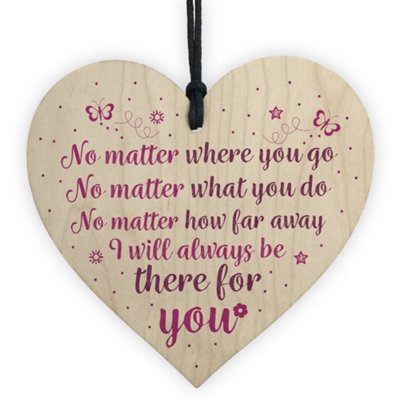 Red Ocean Always There Best Friend Sister Gifts Wooden Heart Friendship Gift Birthday Plaque Keepsake from B&Q