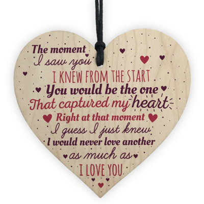 Red Ocean Wedding Anniversary Gifts 1St 2Nd 3Rd Anniversary Wooden Heart Girlfriend Boyfriend Husband Wife Sign from B&Q