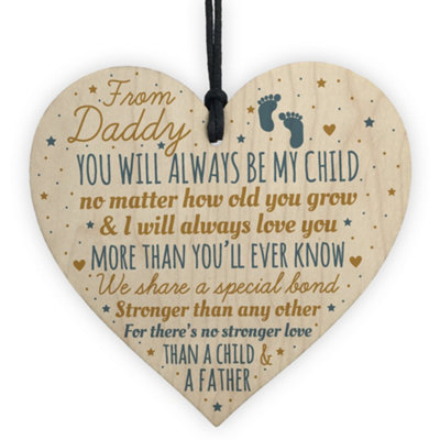 B&Q -  New Dad To Be Wooden Heart Novelty Baby Shower Gift Daddy Son Daughter Gifts For Him