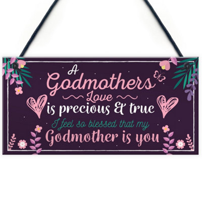 Red Ocean Godmother Thank You Keepsake Christening Godparent Gifts Hanging Plaque Thank You Friendship Gifts from B&Q