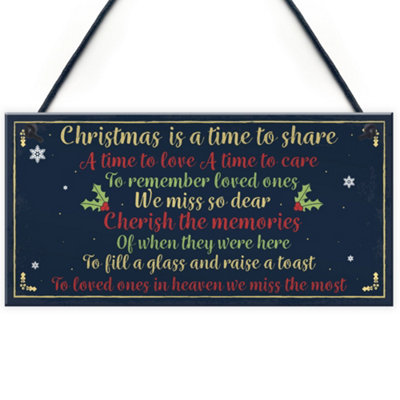 Red Ocean Christmas Xmas Memorial Tree Hanging Decoration Bauble Family Grave Side Memorial Poem Quote Gift from B&Q