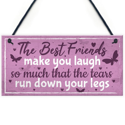B&Q -  Best Friend Birthday Gift Thank You Hanging Chic Plaque Sign Friendship Christmas Keepsake