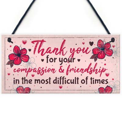 B&Q -  Thank You Friendship Gift Best Friend Sign Birthday Christmas Present Keepsake Hanging Chic Plaque