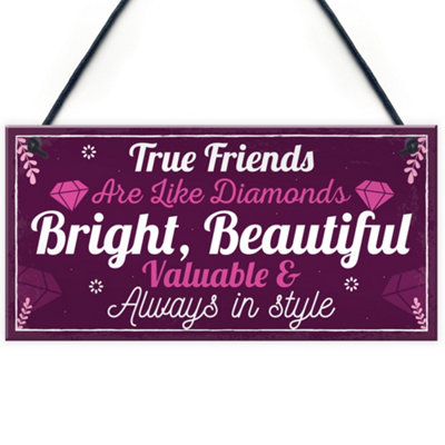 B&Q -  Best Friend Gifts Thank You Birthday Christmas Gift For Friend Hanging Chic Plaque Friendship Gifts