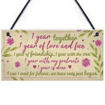 Red Ocean 1St Anniversary Gifts For Boyfriend Girlfriend Him Her First Year Anniversary Plaque
