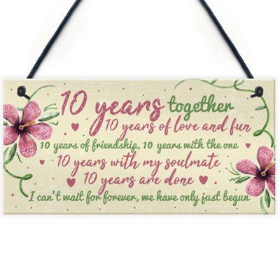 Red Ocean 10 Year Anniversary Gifts For Boyfriend Girlfriend Him Her 10 Year Anniversary Plaque