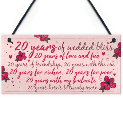 Red Ocean 20Th Wedding Anniversary Card Gift For Husband Wife Twenty Year Anniversary Gift For Her from B&Q