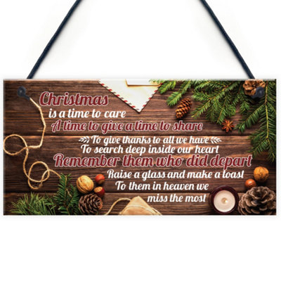 Red Ocean Christmas Memorial Tree Decoration Hanging Bauble Rememberance Grave Memory Plaque Gifts from B&Q