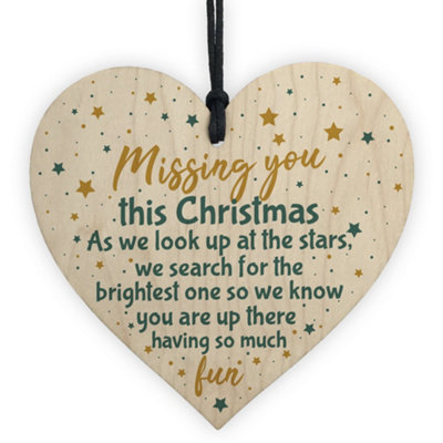 B&Q -  Memorial Christmas Tree Decoration Mum Dad Grandad Grandma Nan Gran Wooden Sign