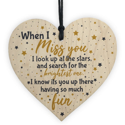 B&Q -  Miss You Memorial Decoration Mum Dad Grandad Grandma Nan Gran Wooden Sign