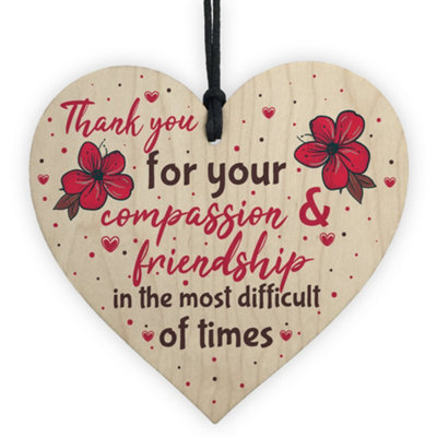 Red Ocean Thank You Friend Friendship Best Friend Colleague Gift Wooden Heart Special Keepsake Plaque from B&Q