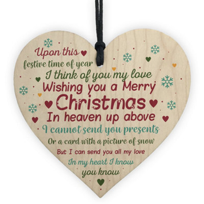 Red Ocean Memorial Christmas Tree Decoration Bauble Xmas Gift Wooden Hanging Sign Rememberance Plaque Ornament from B&Q
