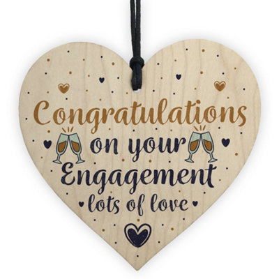Red Ocean Wedding Engagement Gift Congratulations Mr  Mrs Couple Handmade Wooden Heart Plaque Gift Keepsake from B&Q