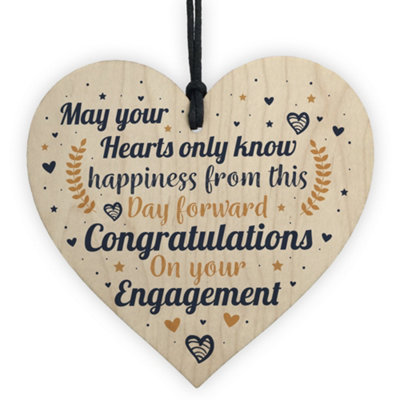 Red Ocean Engagement Congratulations Couple Gift Handmade Wooden Hanging Heart Plaque Wedding Mr Mrs Gift Keepsake from B&Q