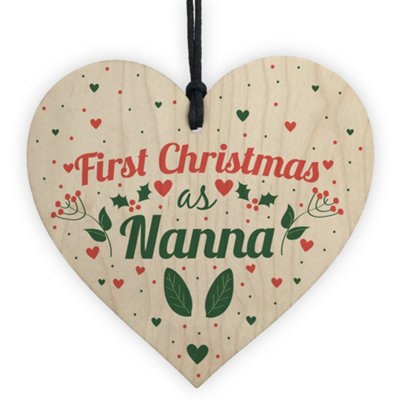 Red Ocean First Christmas As Nanny Nan Nanna Nana Xmas Decoration Bauble Present Gifts from B&Q