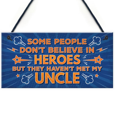 Red Ocean Uncle Is My Hero Novelty Birthday Christmas Family Gift Hanging Plaque Thank You Gift For Uncle Keepsake from B&Q