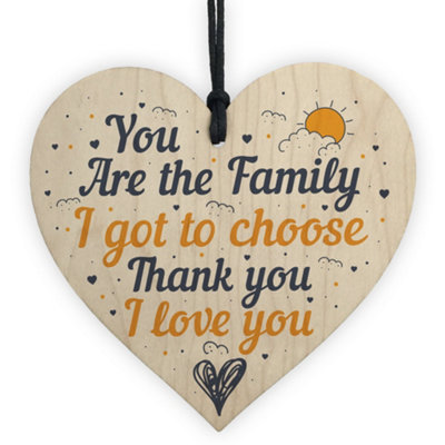B&Q -  Best Friend Family Friendship Gift Handmade Wooden Hanging Heart Sign Gift For Birthday Christmas