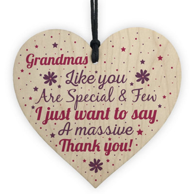 Red Ocean Gifts For Nanny Nan Granny Grandma Wooden Heart Sign Birthday Christmas Thank You Gift from B&Q