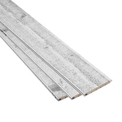 B&Q -  Timber Focus Internal Cladding For Walls & Ceilings Smoke Rustic (L) 2.4M (W) 120mm (T) 12mm 8 Pieces (1Bundle)