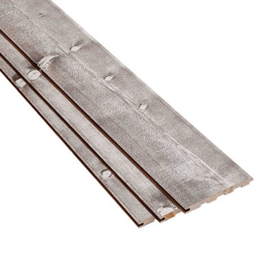 B&Q -  Timber Focus Internal Cladding For Walls & Ceilings Cappuccino Rustic (L) 2.4M (W) 120mm (T) 12mm Pack Of 8 Pieces (1 Bundle)