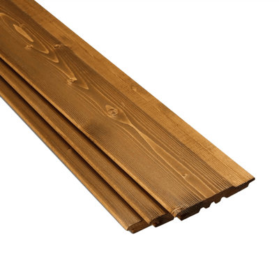 Timber Focus SertiWOOD Timber Focus Painted Cladding Tg Shiplap White Oak Viking  (L) 2.4M (W) 146mm (T) 19mm Pack Of 126 Pieces (21 Bundles) from B&Q