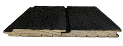 Timber Focus Sertiwood Deep Charred Accoya Uts Tongue And Groove Sample from B&Q