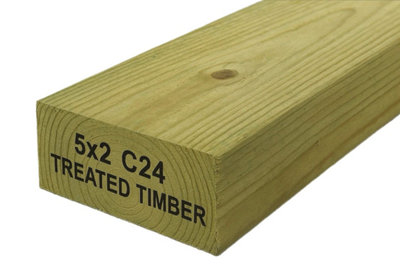 Timber Focus SertiWOOD Timber Focus C24 5X2 47 X 125mm X 4.8M 5 Piece Bundle Structural Construction Treated Timber Joist Premium Planed Smooth from B&Q