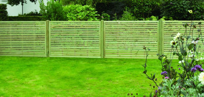 Timber Focus SertiWOOD Timber Focus Chelsea Slatted Fence Panel (H) 1.2M (W) 1.8M 3 Panels from B&Q