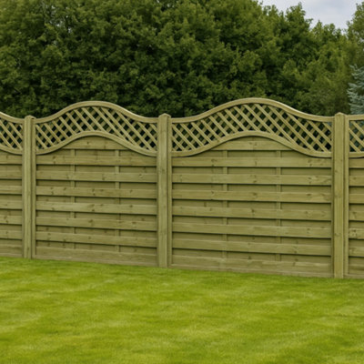 Timber Focus SertiWOOD Timber Focus Mayfair Omega Lattice Top Fence Panel 1.8M (H) 1.8M (W) 1 Panel from B&Q
