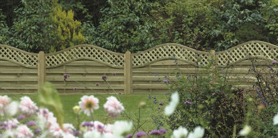 Timber Focus SertiWOOD Timber Focus Mayfair Omega Lattice Top Fence Panel 1.2M (H) 1.8M (W) 1 Panel from B&Q