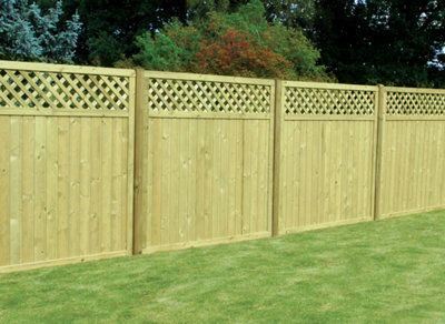 Timber Focus SertiWOOD Timber Focus Highgate Tongue & Groove Lattice Top Fence Panel 1.8M (H) 1.8M (W) 1 Panel from B&Q