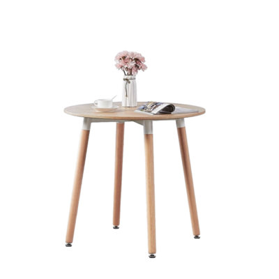 Life Interiors White/Black Halo Round Dining Table Single - Wood - Oak - Modern - Image 4