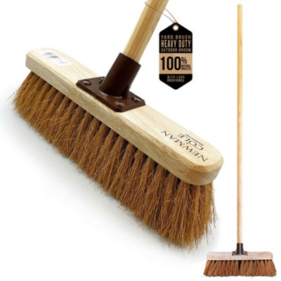 Newman & Cole 12" Soft Coco Outdoor Sweeping Brush 46Cm Yard Broom With 120Cm Wooden Hand from B&Q