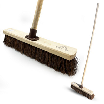 Newman & Cole 18" Natural Bassine Outdoor Heavy Duty Stiff Broom With Wooden Handle from B&Q