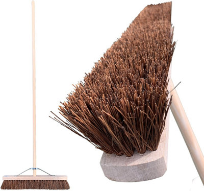 The Dustpan & Brush Store 24" Wide Broom Outdoor Heavy Duty Broom Stiff Bassine Bristles And 120Cm Long Handle from B&Q