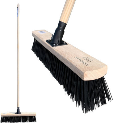 Newman & Cole 18" Outdoor Garden Stiff Pvc Large Broom Stiff Brush from B&Q