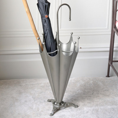 Dibor Vintage Silver Freestanding  Indoor Umbrella Stand from B&Q