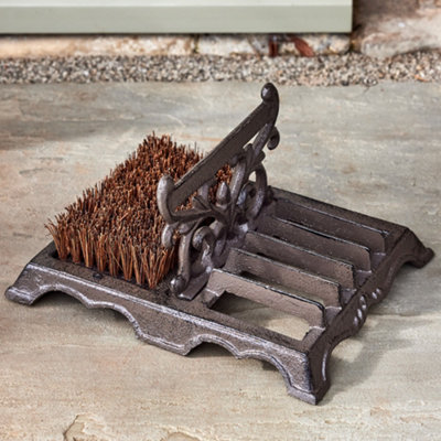 Dibor Traditional Ornate Cast Iron Outdoor Garden Boot Brush Scraper from B&Q