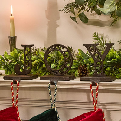 Dibor Joy Set Of 3 Decorative Stocking Hook Fireplace Stocking Holder Christmas Stocking Holders from B&Q