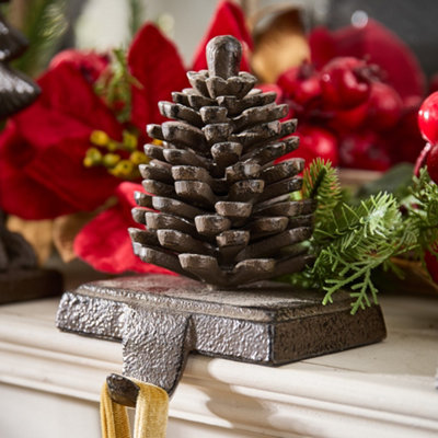 Dibor Cast Iron Pine Cone Decorative Stocking Hook Fireplace Stocking Holder Christmas Stocking Holder from B&Q
