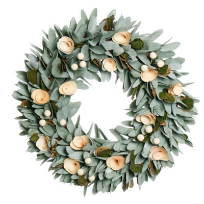 Dibor 35Cm Crocus And Berry Xmas Festive Decor Front Door Wreath Christmas Wreath from B&Q