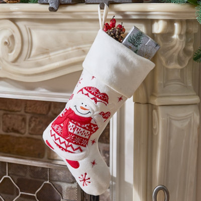 Dibor Smiling Snowman Children's Xmas Christmas Gift Bag Christmas Stocking For Kids from B&Q