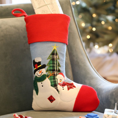 B&Q -  Patchy And Pete The Snowmen Xmas Christmas Gift Bag Christmas Stocking For Kids