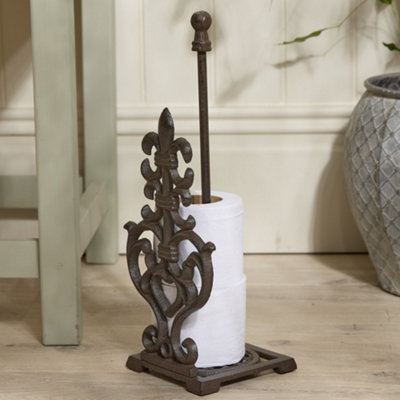 Dibor Vintage Style Cast Iron Antique Toilet Paper Holder Freestanding Bathroom Toilet Roll Holder from B&Q
